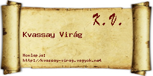 Kvassay Virág névjegykártya