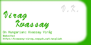 virag kvassay business card