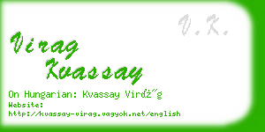 virag kvassay business card